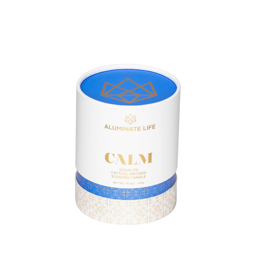 Calm Essential Oil Sodalite Crystal Scented Candle