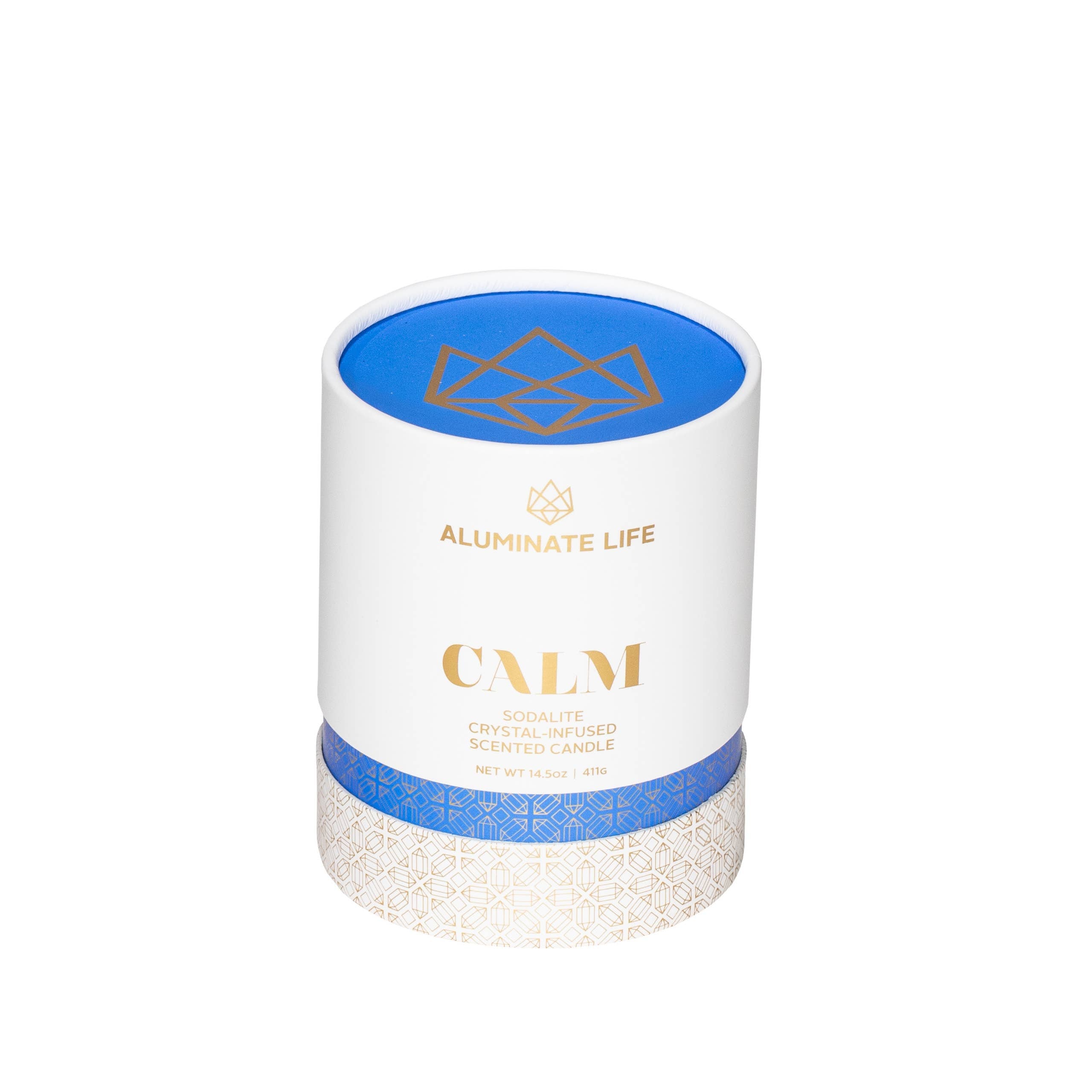 Calm Essential Oil Sodalite Crystal Scented Candle