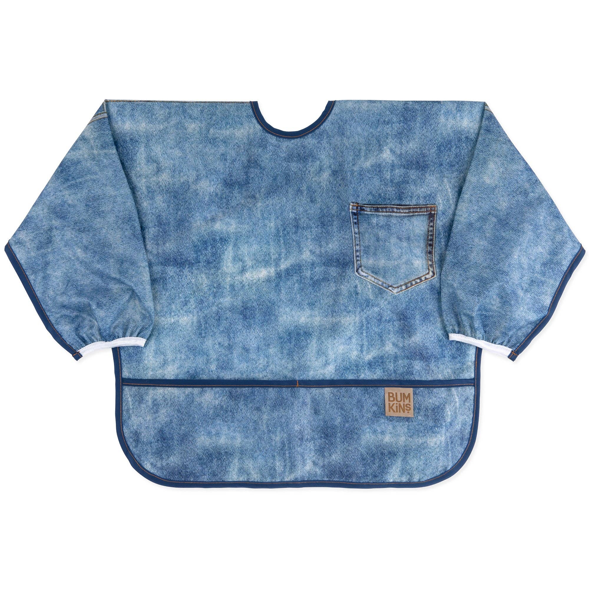 Sleeved Bib: Vintage Denim