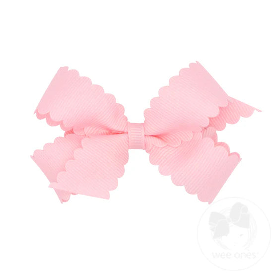 Mini Grosgrain Hairbow with Scalloped Edge