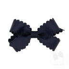 Mini Grosgrain Hairbow with Scalloped Edge