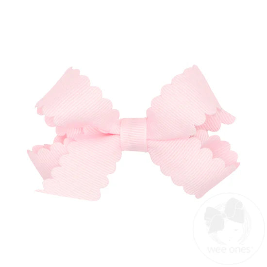 Mini Grosgrain Hairbow with Scalloped Edge