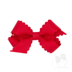 Mini Grosgrain Hairbow with Scalloped Edge