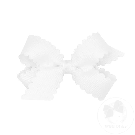 Mini Grosgrain Hairbow with Scalloped Edge