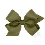 Medium Grosgrain Hair Bow with Scalloped Edge