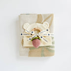 Set Pastel Floral Blanket Hat Rattle Bunny Strawberry Baby
