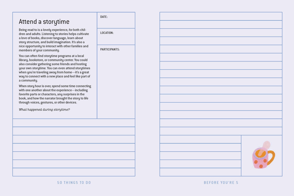 50 Things to Do Before You're 5 Journal