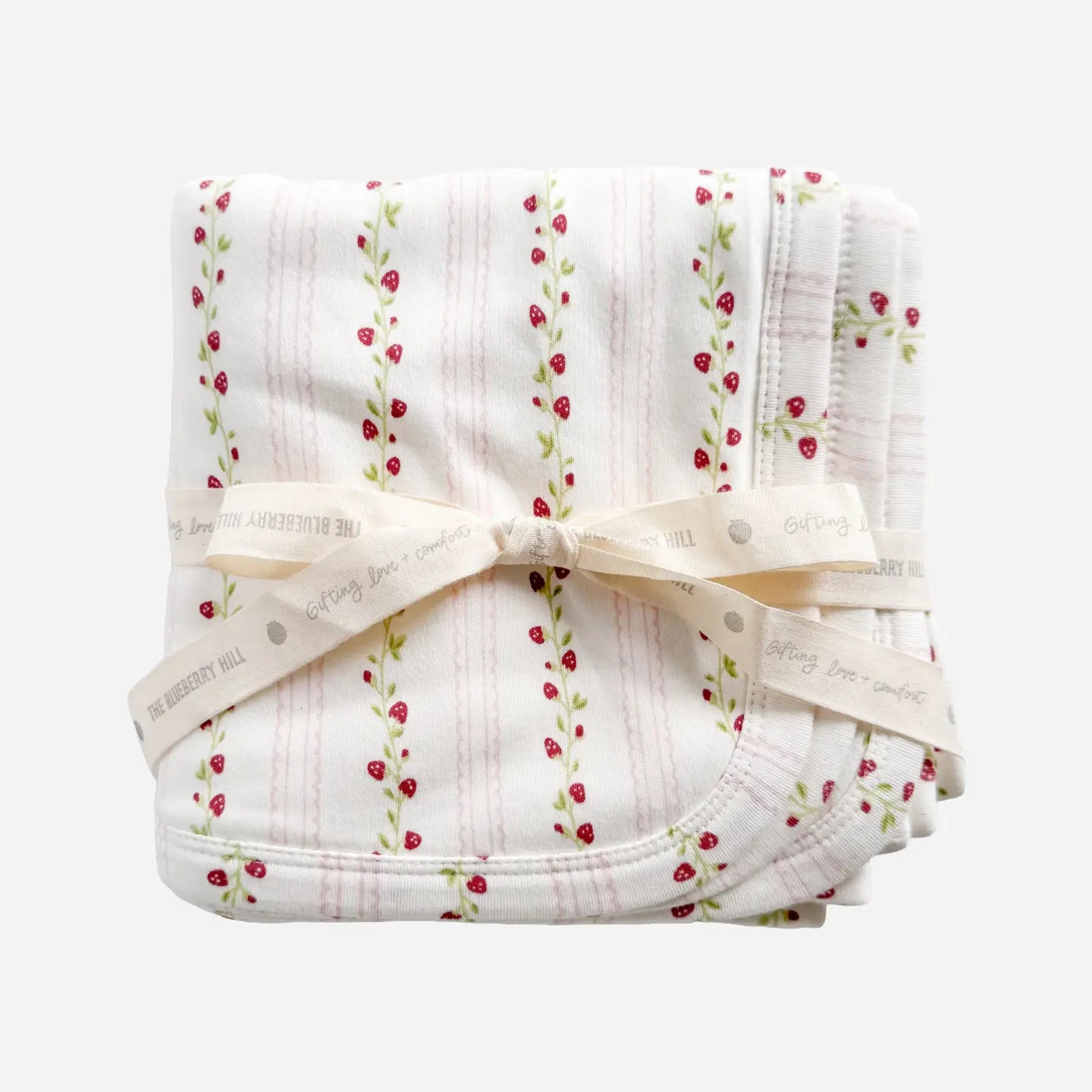 Organic Cotton Hooded Towel- Strawberry Stripe