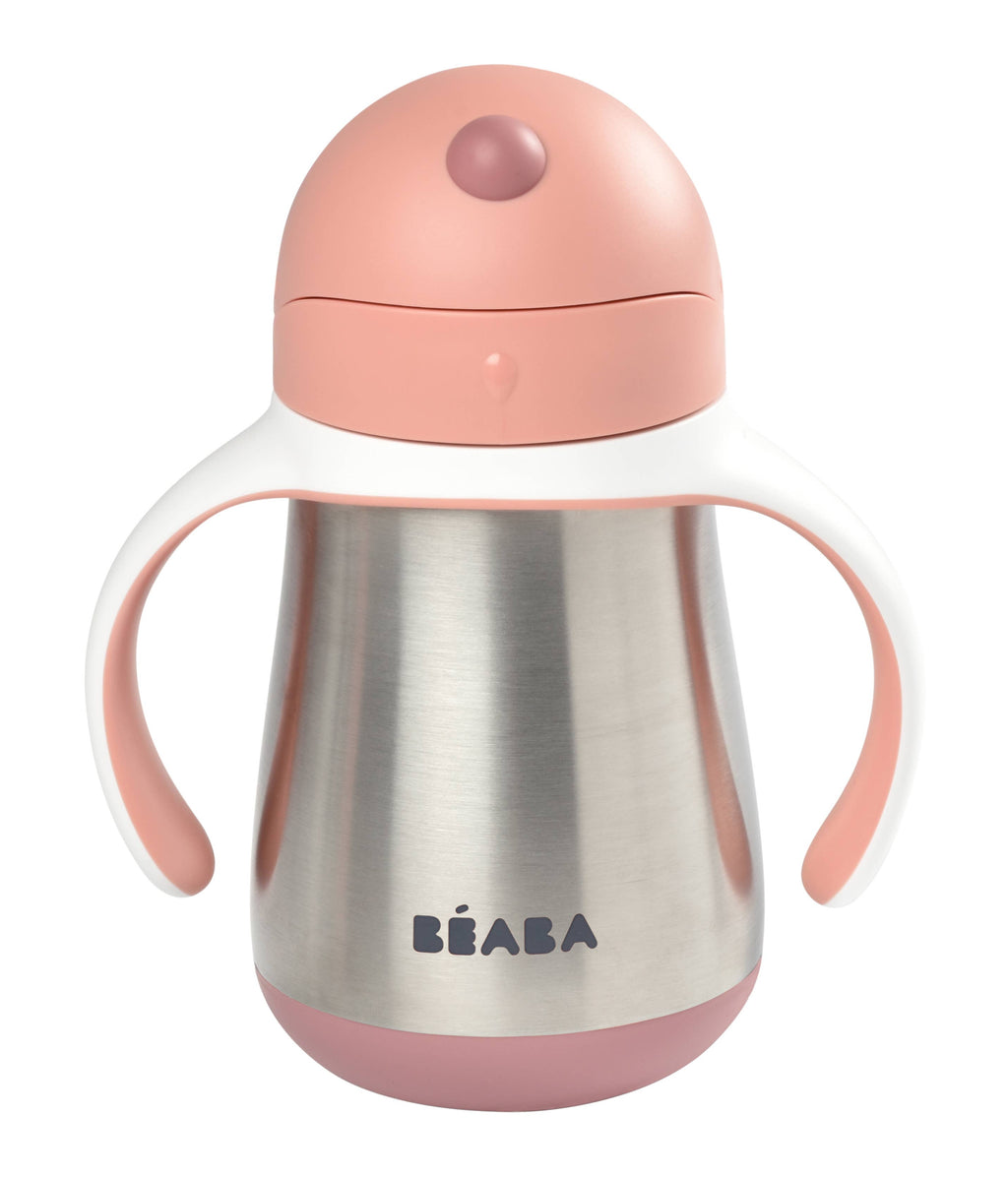 BEABA Stainless Steel Straw Sippy Cup - Rose