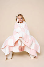 Chenille Blanket- Blush Check