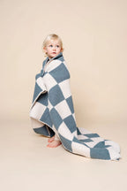 Chenille Blanket- Ocean Check