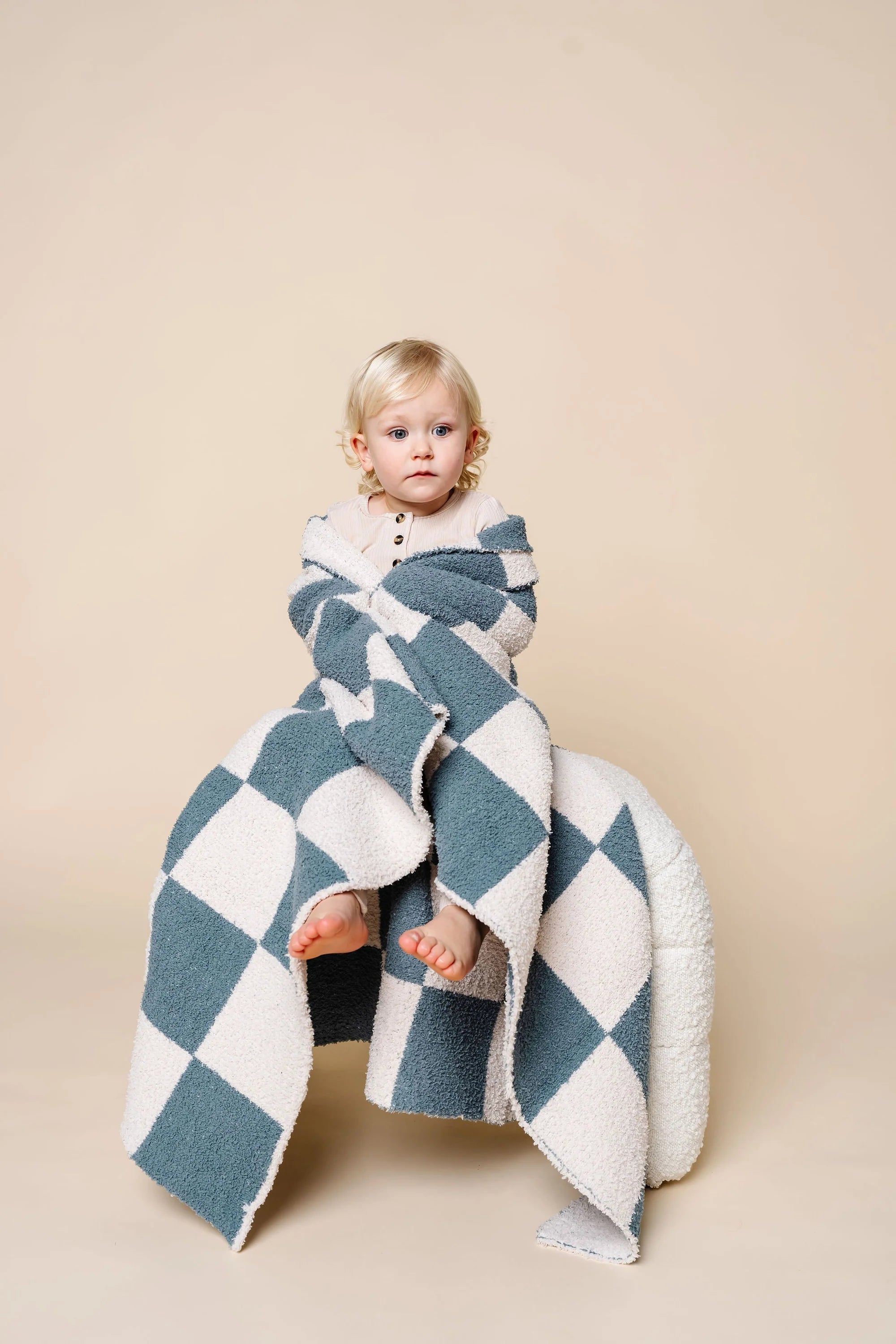 Chenille Blanket- Ocean Check