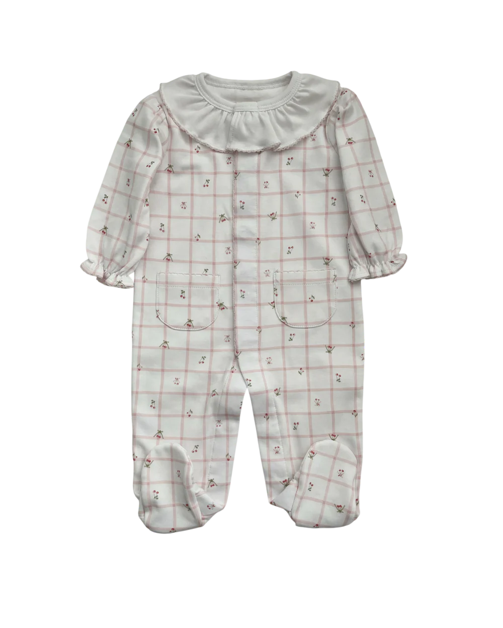 Cherry Jumpsuit Ruffled Collar