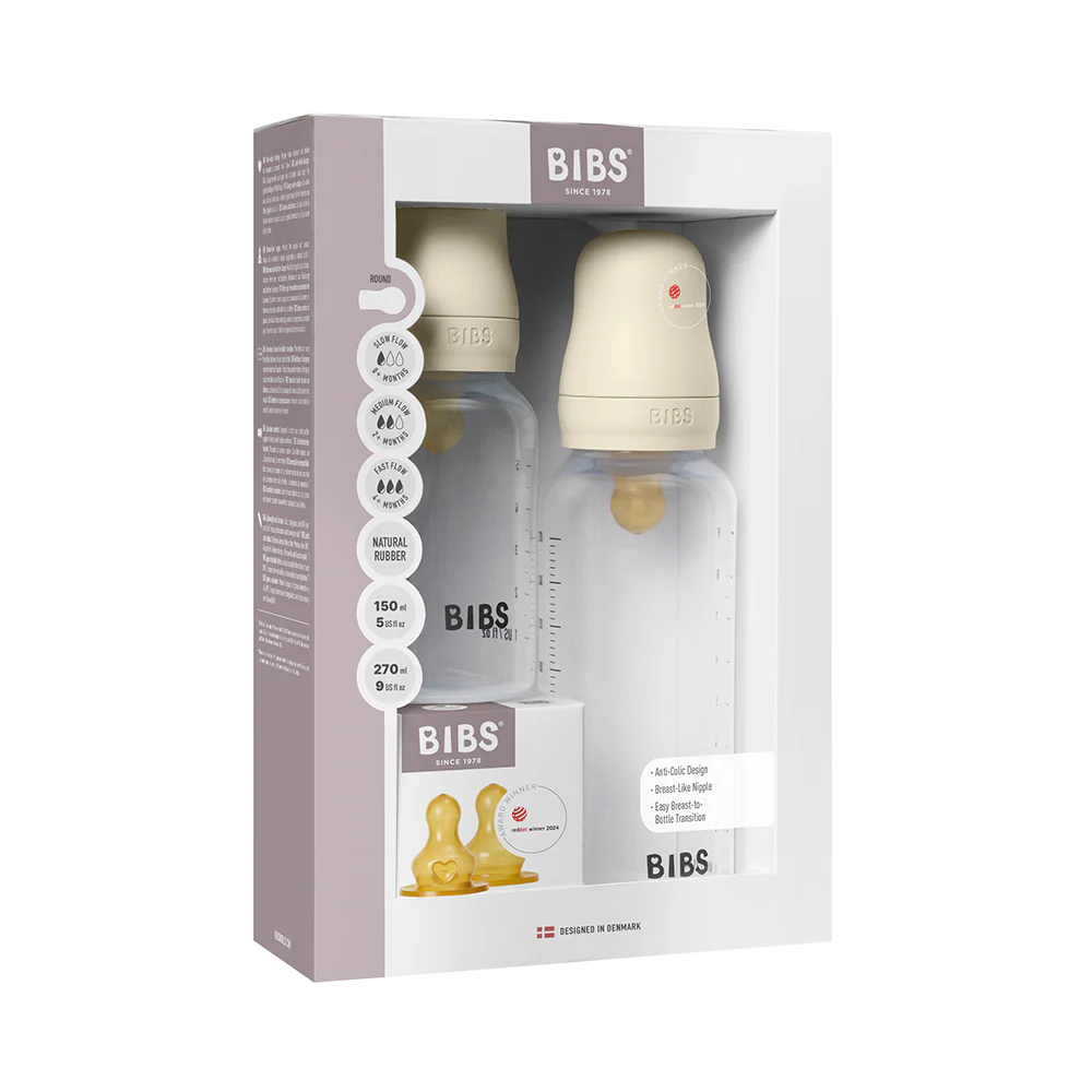 Baby BPA-Free PP Bottle Grow and Flow Set 5oz/9oz Latex- Ivory (Slow Flow + Medium Flow)
