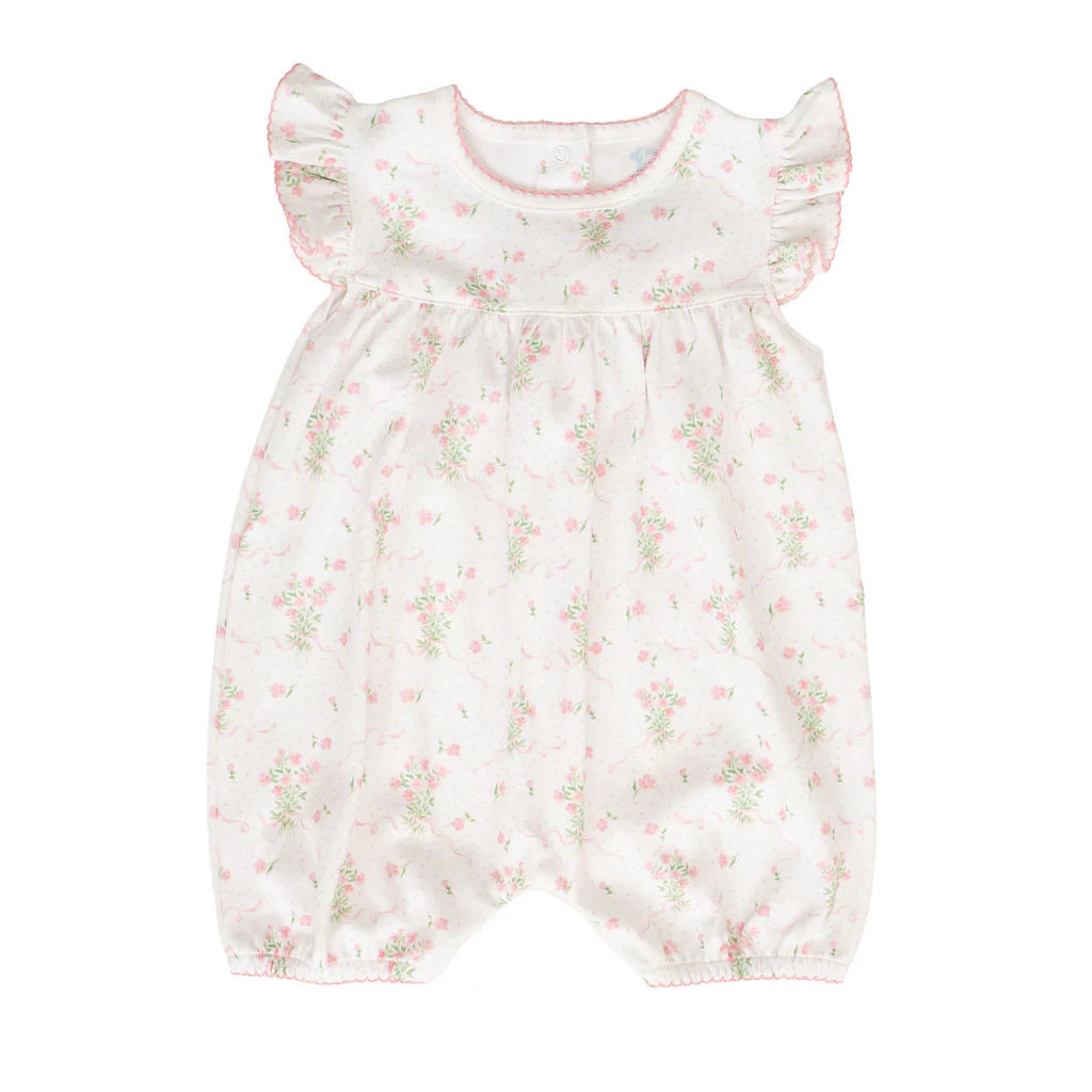 Pink Posies Flutter Sleeve Bubble