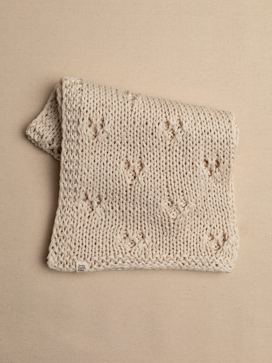 Baby Blanket Hand-Knitted Pointelle