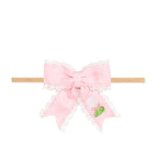 Golf Tee Embroidered Lace Bow Baby Headband