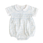 Fairway Toile Short Sleeve Smocked Bubble (Blue)