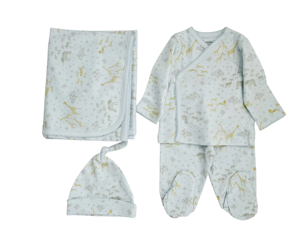 Safari 4 Piece Set, Blue, Newborn