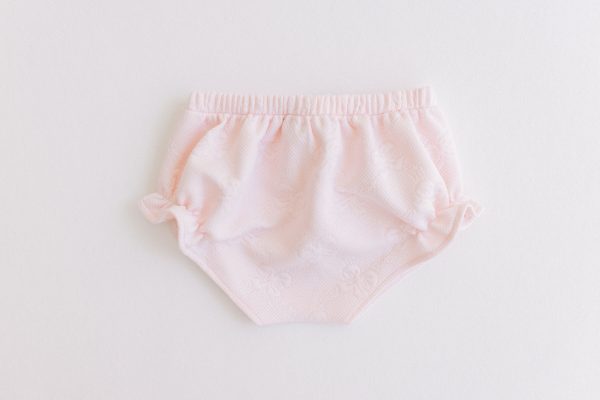 Diaper Cover- Pink Jacquard Bows