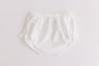 Diaper Cover- White Jacquard Bows