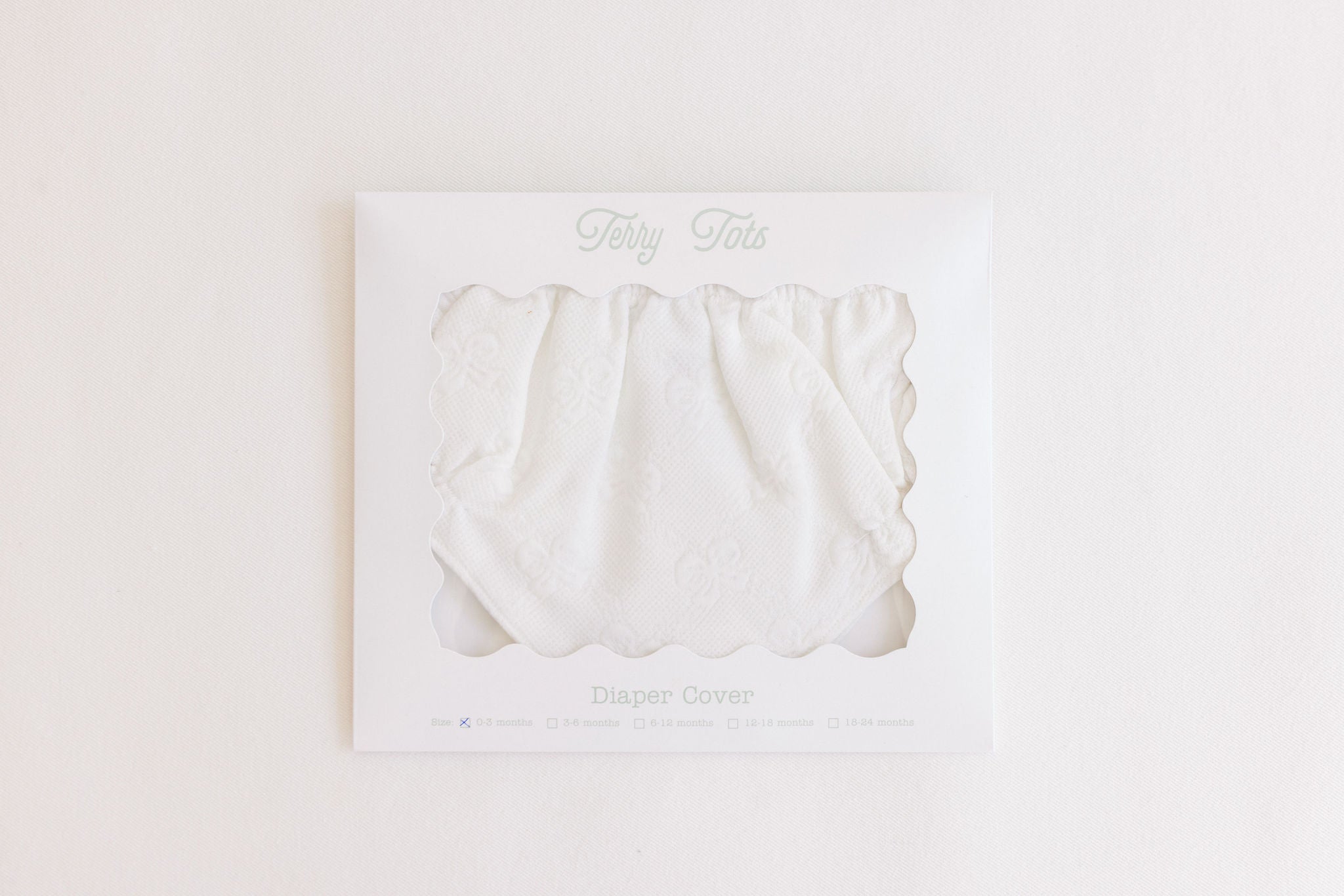 Diaper Cover- White Jacquard Bows