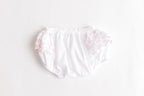 Diaper Cover- White with Pink Side Ruffle