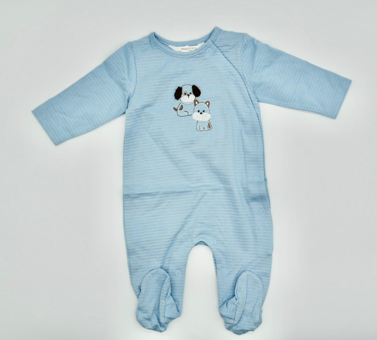 Blue Big Puppy Footed Onesie