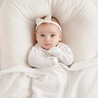 White Organic Cotton Pointelle Layette 3 Piece Gift Set, NB