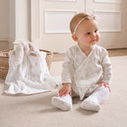 Folklore Floral Organic Cotton Pointelle Layette 3 Piece Set 0-3 Months