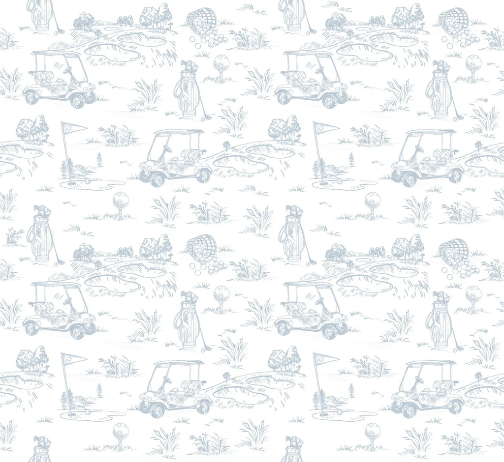 Fairway Toile Short Sleeve Smocked Bubble (Blue)