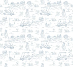 Fairway Toile Short Sleeve Smocked Bubble (Blue)