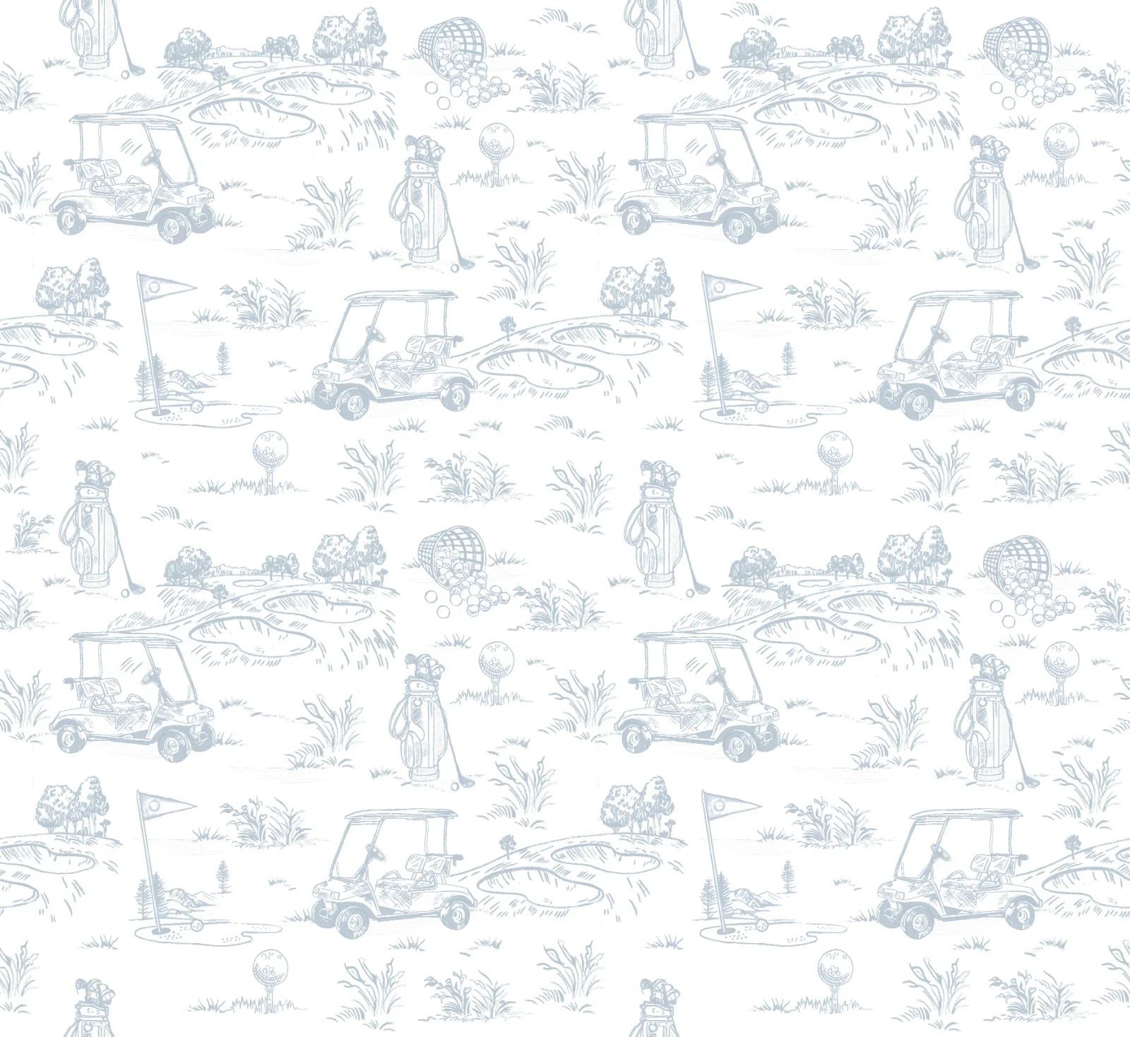 Fairway Toile Short Sleeve Smocked Bubble (Blue)