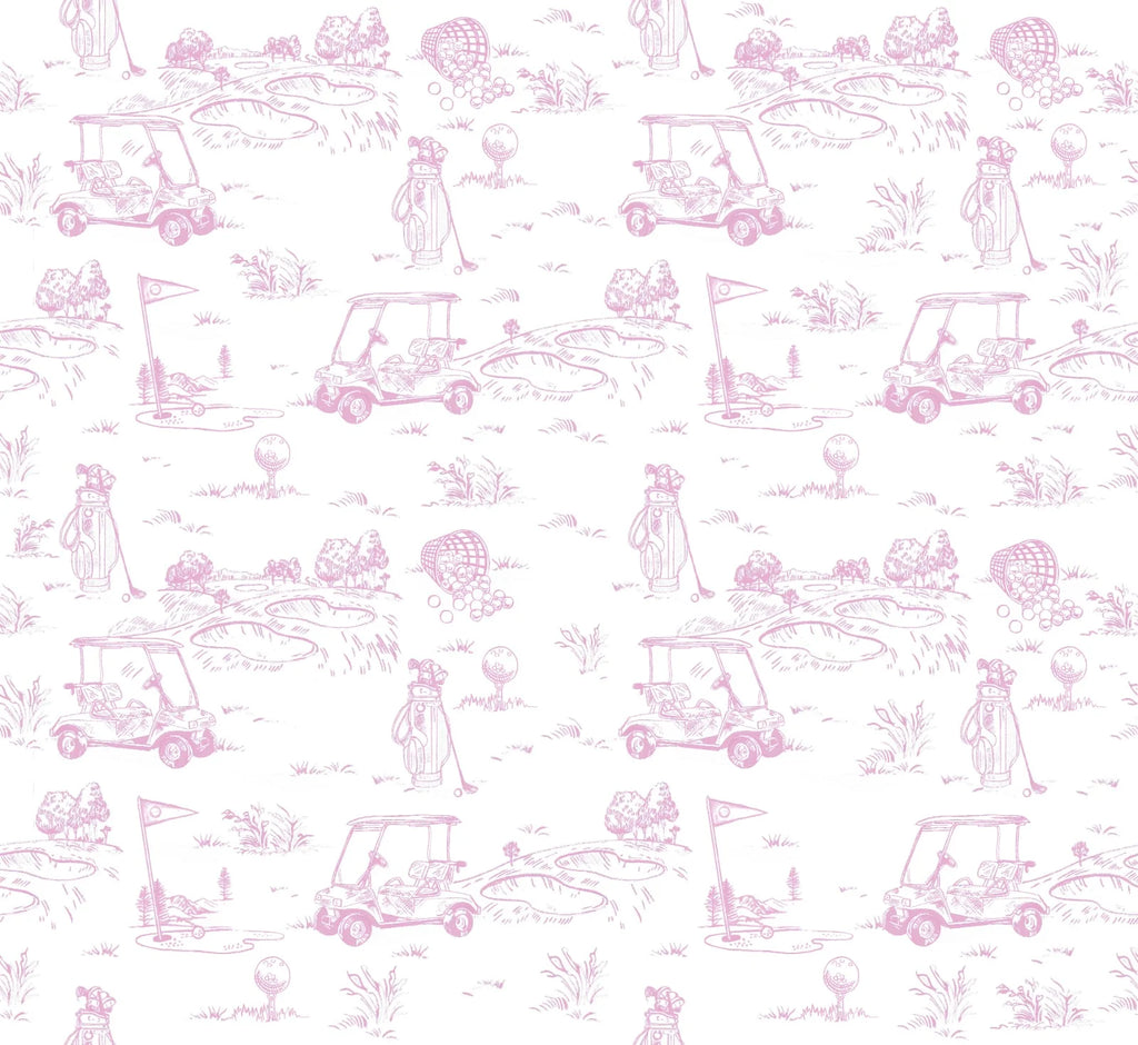 Fairway Toile Short Sleeve Smocked Bubble (Pink)