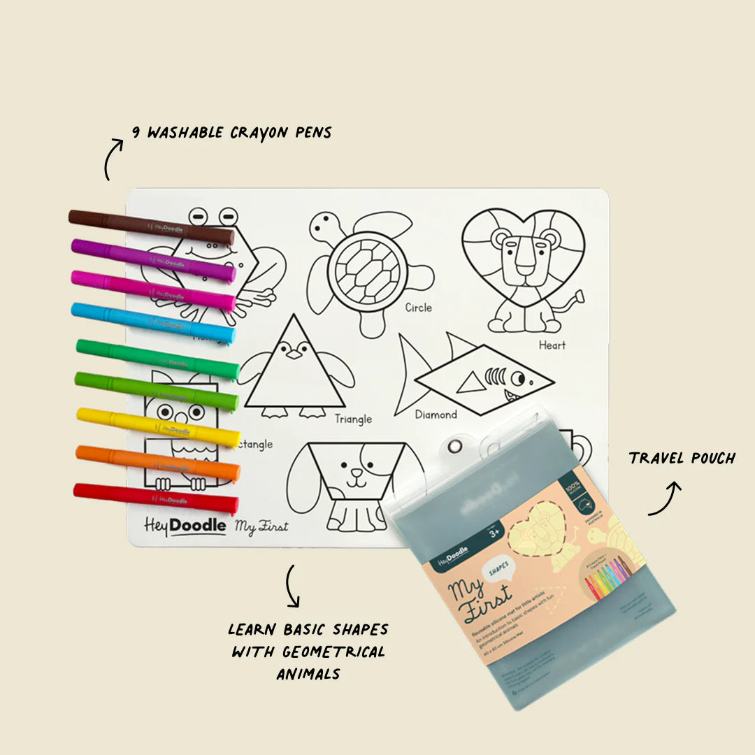 My First Shapes Coloring and Doodle Mat