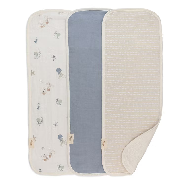 Cove 3-pc. Baby Burp Cloth Set (Sea Life)