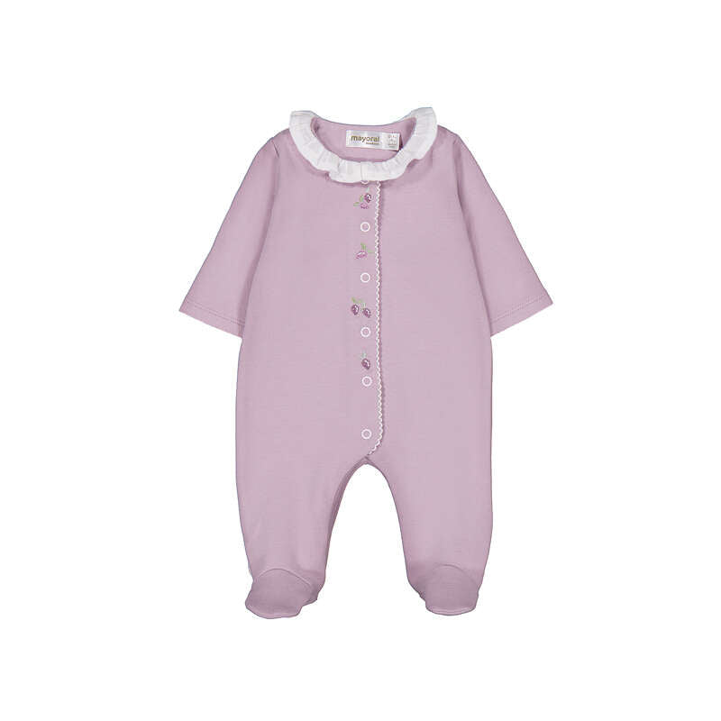 Dusty Rose Ruffle Collar Romper