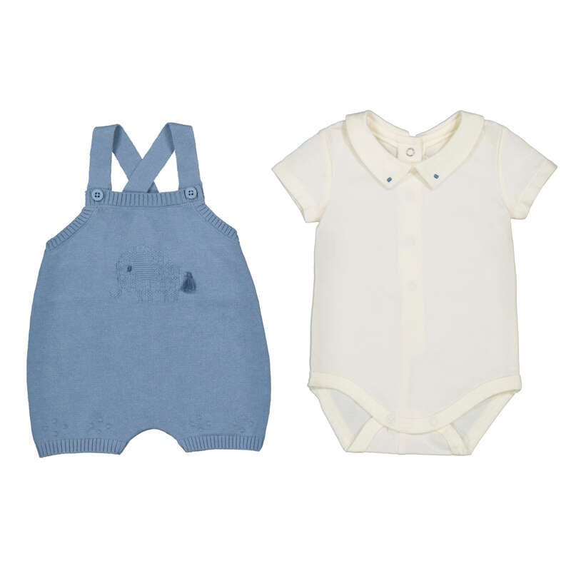 Knit Dungarees and Bodysuit Set