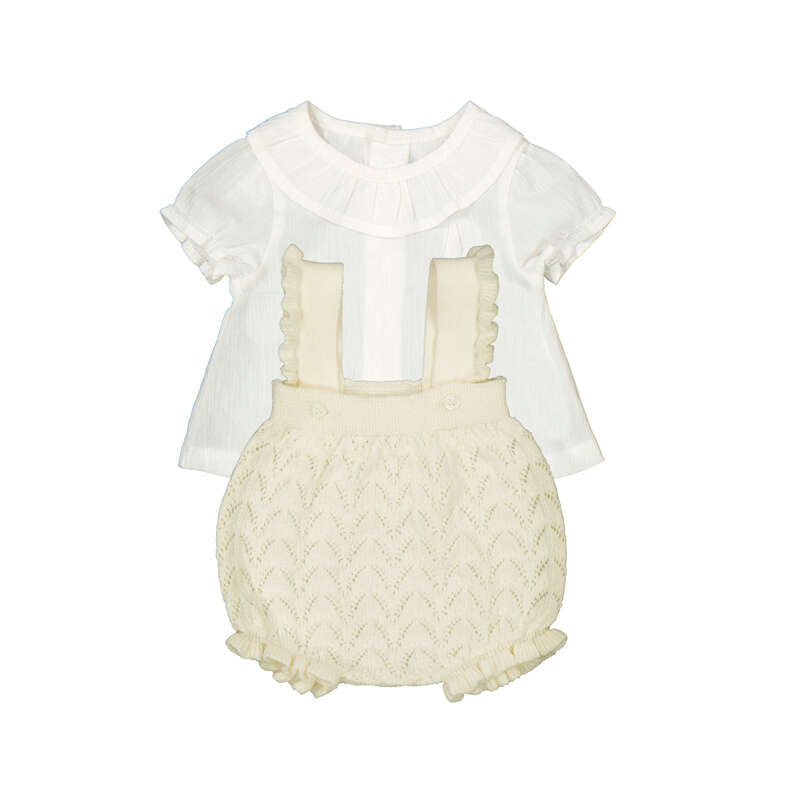 Knit dungaree and top set