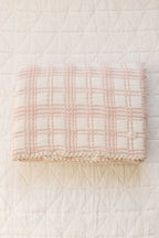 French Plaid Blanket- Petal