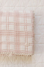 French Plaid Blanket- Petal