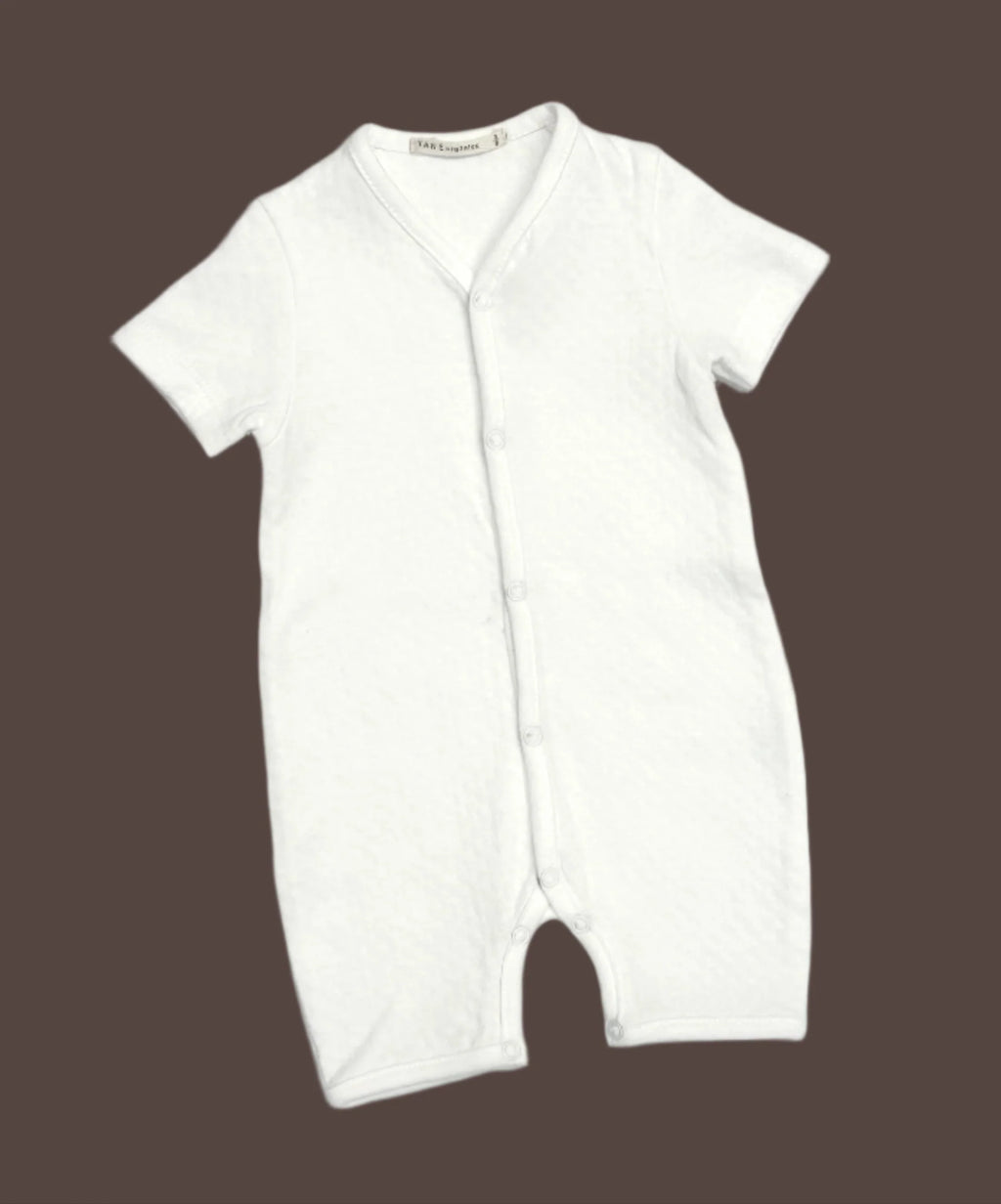 Pointelle Short Sleeve Coverall