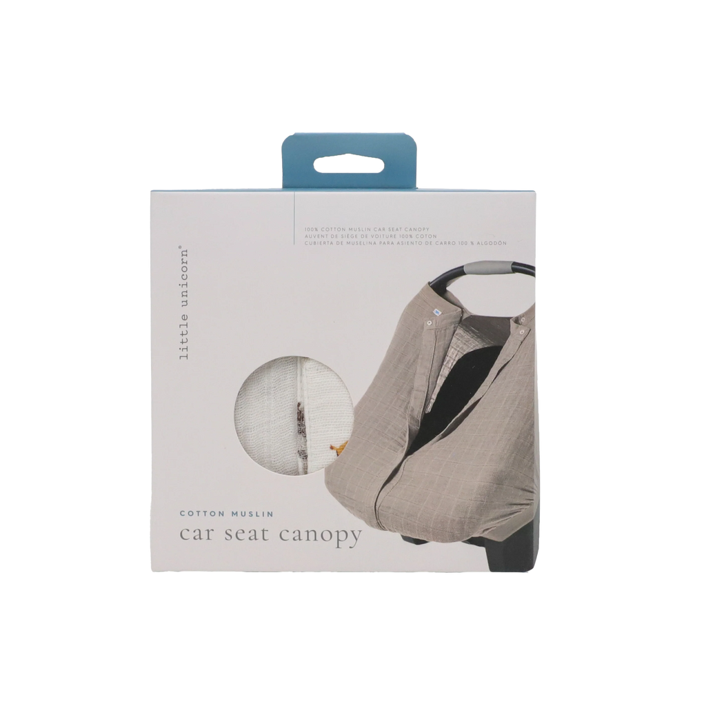 Cotton Muslin Car Seat Canopy- Farmyard