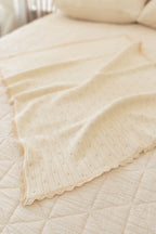 Knit Pointelle Blanket- Sugar