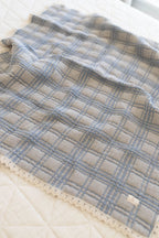 French Plaid Quilt- Powder