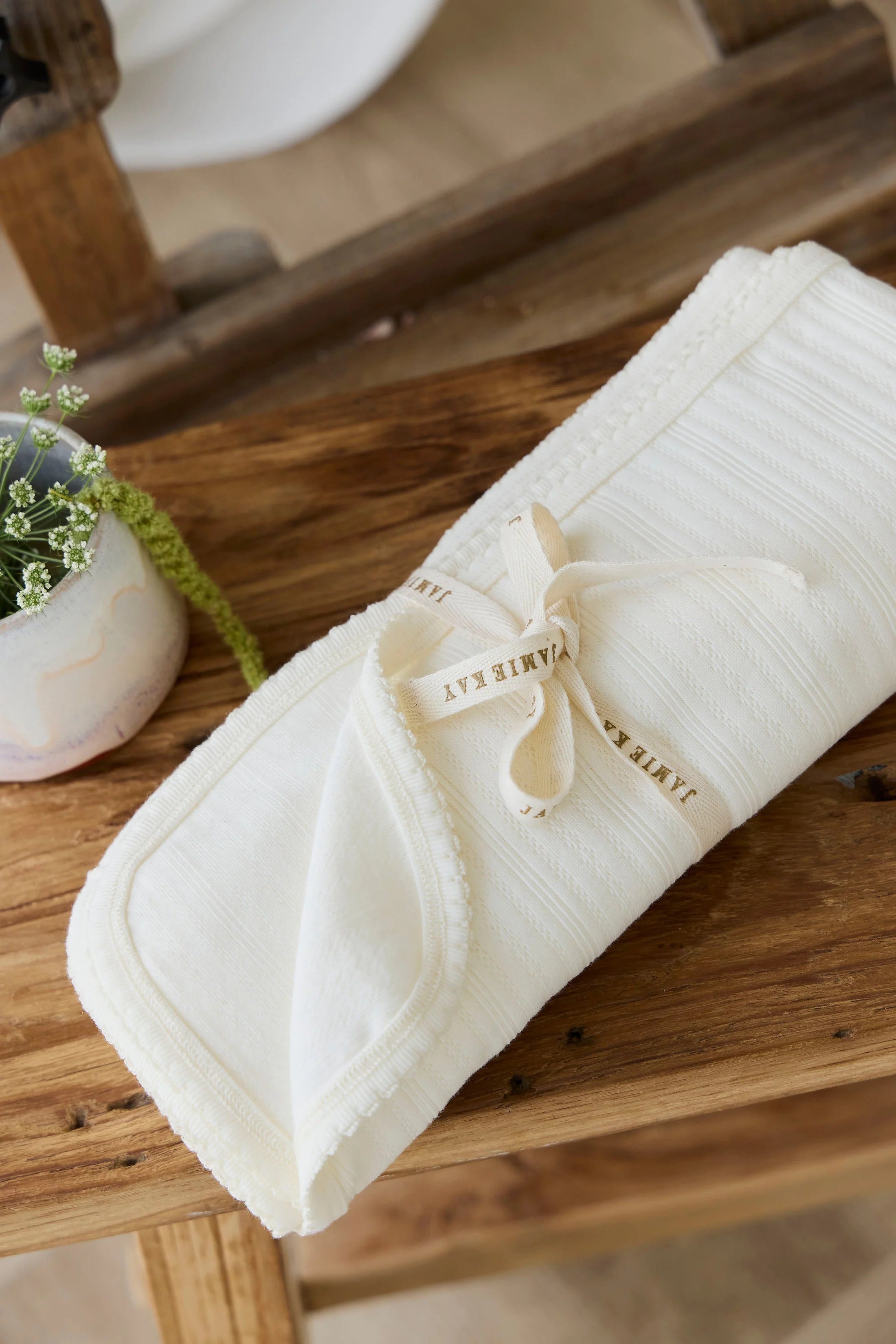 Organic Cotton Pointelle Murphy Wrap - Parchment