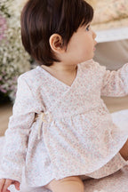 Organic Cotton Clemence Wrap Top- Posy Milk