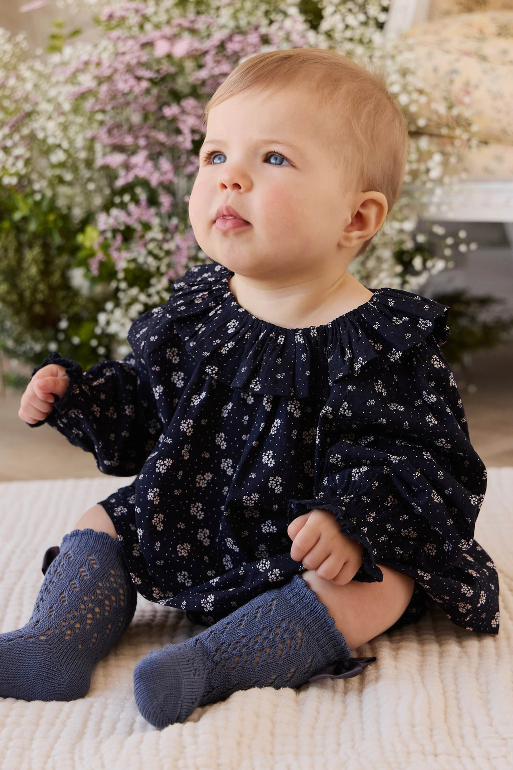 Organic Cotton Dominique Top and Classic Bloomer- Maisie Navy