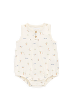 Organic Cotton Archie Playsuit - Savannah Animals Tofu