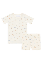 Organic Cotton Halston Short Sleeve Pyjama Set - Savannah Animals Tofu